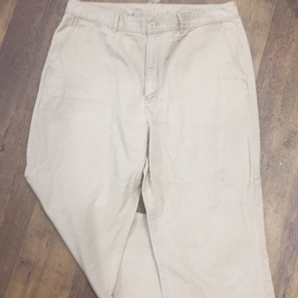 Size 18W Lauren khaki flat front, wide leg pants.